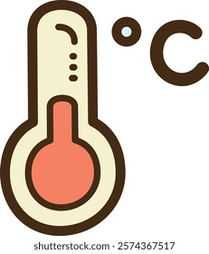 Temperature vector doodle illustration and graphic