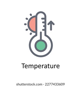 Vector de temperatura    Rellenar iconos de contorno. Material gráfico simple