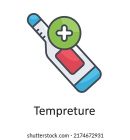 Dibujo de diseño de icono del vector de temperatura en fondo blanco. Archivo EPS 10