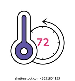 Temperature Vector Filled outline illustration style icon. EPS 10 file