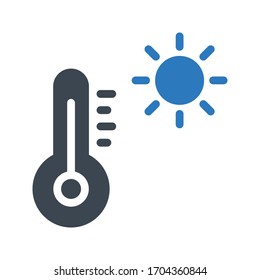 temperature vector glyph color icon 
