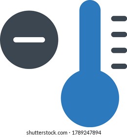 temperature vector glyph color icon 