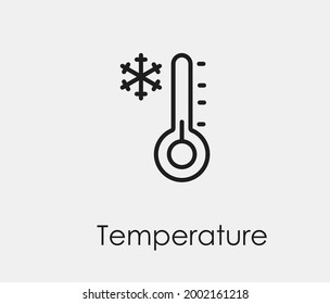 Temperature vector icon. Editable stroke. Symbol in Line Art Style for Design, Presentation, Website or Apps Elements, Logo. Pixel vector graphics - Vector