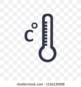 Temperature vector icon isolated on transparent background, Temperature logo concept