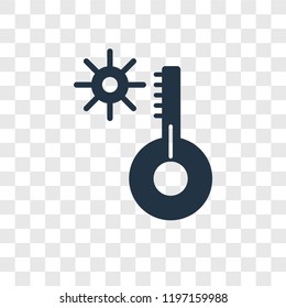 Temperature vector icon isolated on transparent background, Temperature transparency logo concept