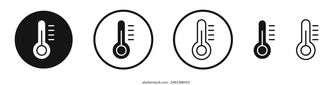 Temperature vector icon set in black and white color.