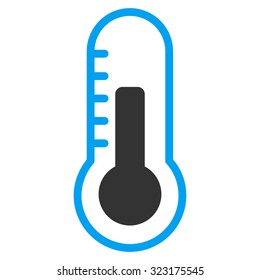 Temperature vector icon. Style is bicolor flat symbol, blue and gray colors, rounded angles, white background.