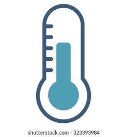 Temperature vector icon. Style is bicolor flat symbol, cyan and blue colors, rounded angles, white background.