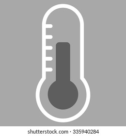 Temperature vector icon. Style is bicolor flat symbol, dark gray and white colors, rounded angles, silver background.