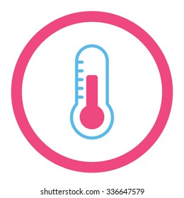 Temperature vector icon. Style is bicolor flat rounded symbol, pink and blue colors, rounded angles, white background.