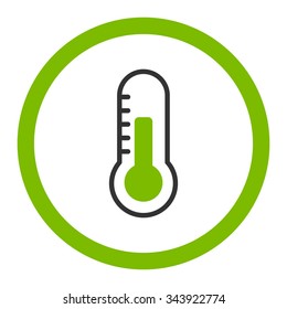 Temperature vector icon. Style is bicolor flat rounded symbol, eco green and gray colors, rounded angles, white background.