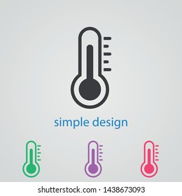 Temperature vector icon. . Weather, hot cold climate in trendy style for web site, mobile app design.Medicine thermometer.