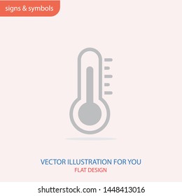 Temperature vector icon. . Weather, hot cold climate in trendy style for web site, mobile app design.Medicine thermometer.