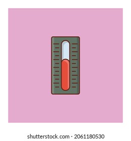 ilustración del vector de temperatura en un fondo transparente. Símbolos de calidad superior.Icono de color plano de línea vectorial para el concepto y el diseño gráfico.