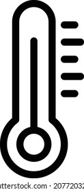ilustración del vector de temperatura en un fondo transparente. Símbolos de calidad premium. Icono vectorial de trazo para el concepto y diseño gráfico.