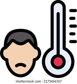 Ilustración del vector de temperatura en un fondo transparente.Símbolos de calidad superior.Icono del vector de trazo para el diseño de concepto y gráfico.