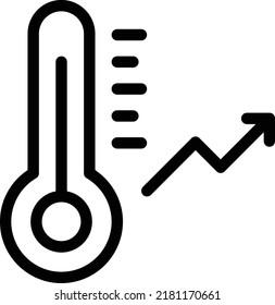 Ilustración del vector de temperatura en un fondo transparente.Símbolos de calidad superior.Icono del vector de trazo para el diseño de concepto y gráfico.