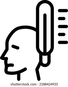 Ilustración del vector de temperatura en un fondo transparente.Símbolos de calidad superior.Icono del vector de trazo para el diseño de concepto y gráfico.