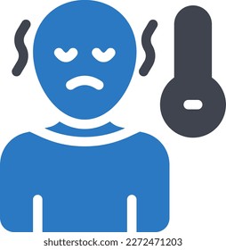 ilustración del vector de temperatura en un fondo transparente. Símbolos de calidad superior. Iconos vectoriales de glifos para diseño de conceptos y gráficos. 
