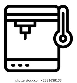 ilustración del vector de temperatura en un fondo transparente. Símbolos de calidad premium. Icono vectorial de trazo para el concepto y diseño gráfico.