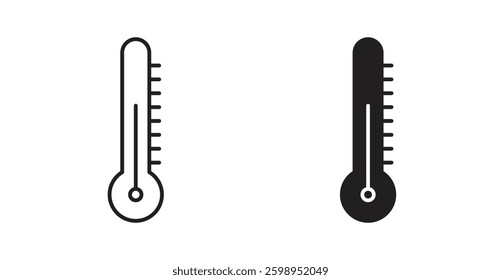 Temperature vector line icon illustration collection.