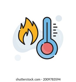temperature vector outline filled icon style illustration. EPS 10 file symbol