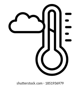  icono de contorno del vector de temperatura. Símbolos modernos de línea delgada. Colección de elementos tradicionales.