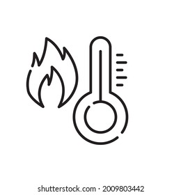 temperature vector outline icon style illustration. EPS 10 file 