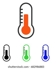 Temperature vector pictograph. Illustration style is a flat iconic colored symbol with different color versions.