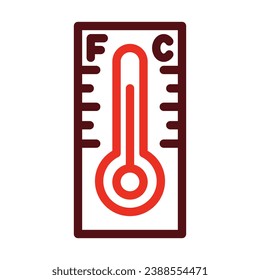 Temperature Vector Thick Line Two Color Icons For Personal And Commercial Use.

