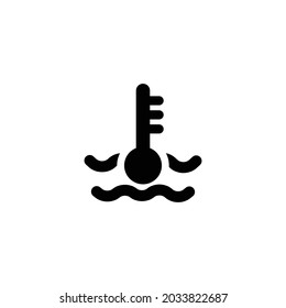 Temperature warning icon isolated on white background