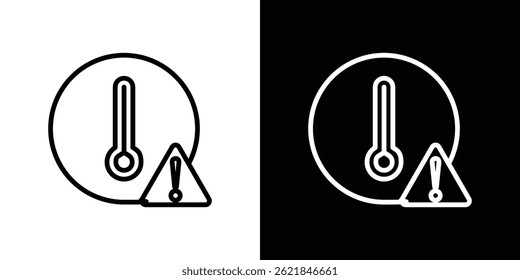 Temperature warning sign icon concept stroke on white background
