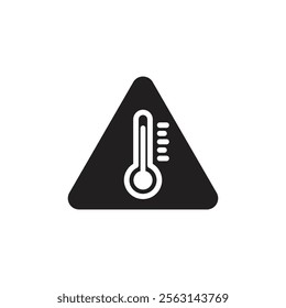 Temperature warning sign icon Isolated flat vector in outline