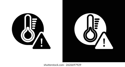 Icono de señal de advertencia de temperatura para diseño de interfaz de usuario de App móvil de Web de logotipo.