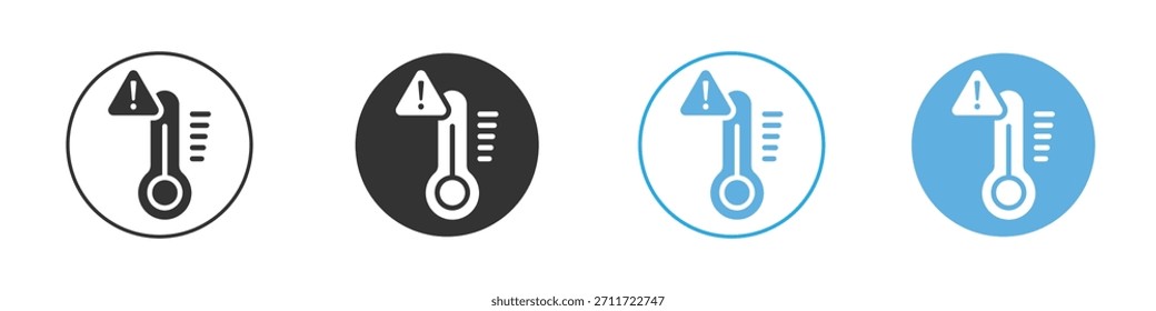Temperature warning sign icon Logo Template Design set