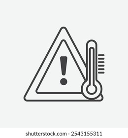 Temperature warning sign icon set. vector illustration.