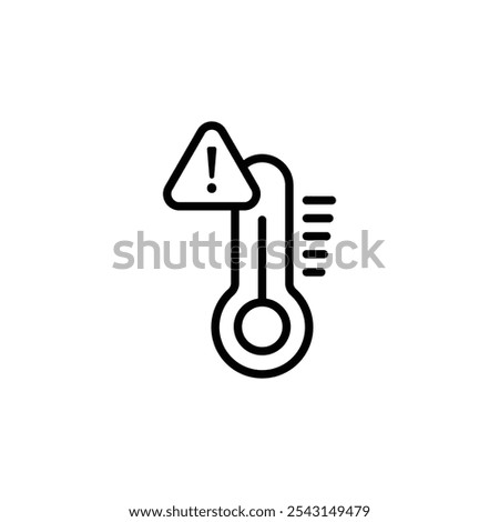 Temperature warning sign icon set. outlined and solid filled versions.