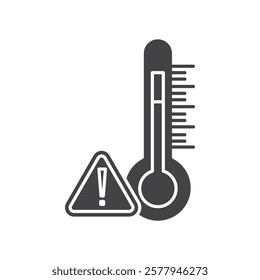 Temperature warning sign icon Simple thin line flat symbol