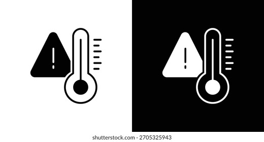 Temperature warning sign icon, simple flat style. for ui or ux designs