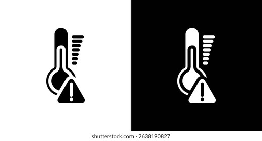 Temperature warning sign icon in solid flat trendy design style.