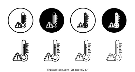 Temperature warning sign icon Symbol mark in filled style