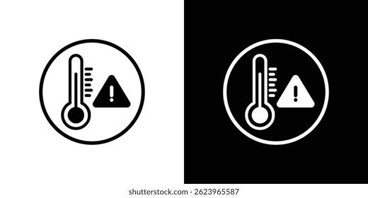 Vector de la señal de advertencia de la temperatura, ilustración sólida del logotipo, pictograma