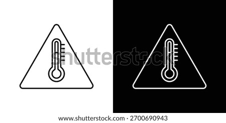 Temperature warning sign icons. simple, stroke, black icons