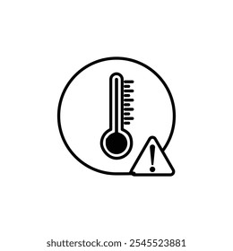 Temperature warning sign thin line vector icon.