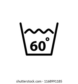 Temperature wash icon label sign