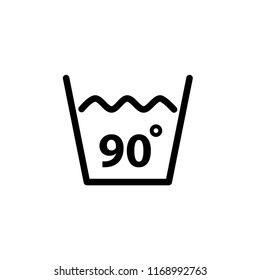 Temperature wash icon label sign