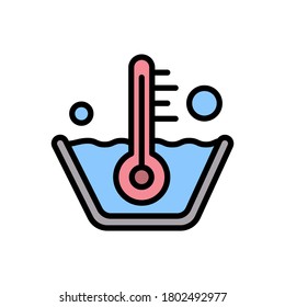 Temperature washing icon. Simple color with outline vector laundry element icon for ui and ux, website or mobile application