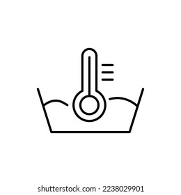 Temperature washing icon. Simple color with outline vector laundry element icon for ui and ux, website or mobile application