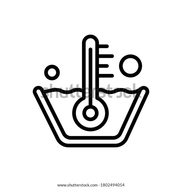 Temperature Washing Icon Simple Line Outline Stock Vector (Royalty Free