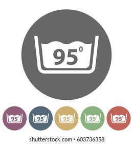 Temperature washing icon.Vector illustration
